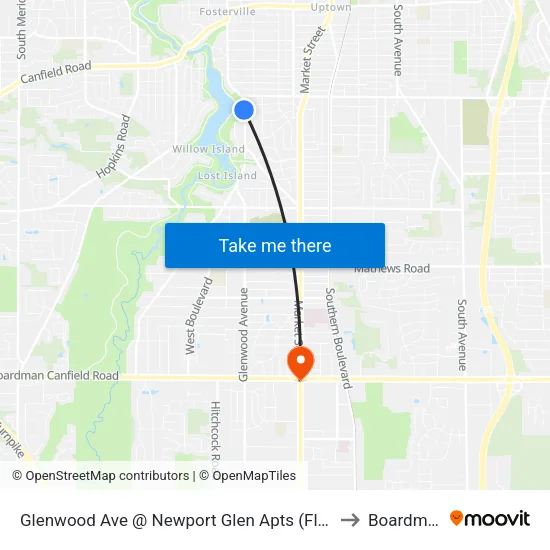 Glenwood Ave @ Newport Glen Apts (Flag S to Boardman map