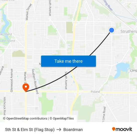 5th St & Elm St (Flag Stop) to Boardman map