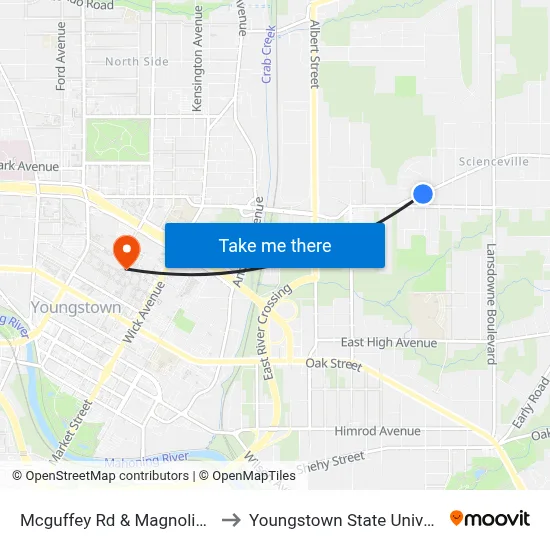 Mcguffey Rd & Magnolia Ave to Youngstown State University map