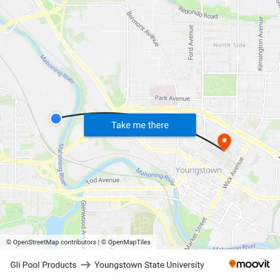 Gli Pool Products to Youngstown State University map