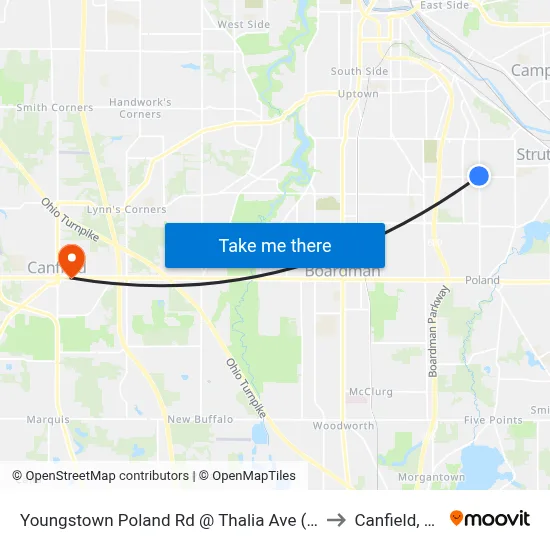 Youngstown Poland Rd @ Thalia Ave (Flag to Canfield, OH map