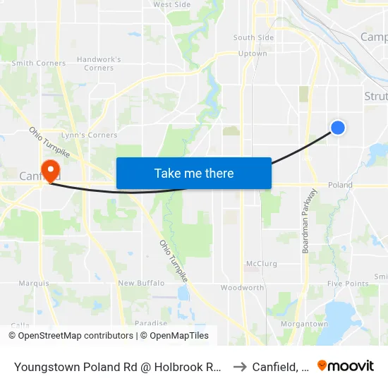Youngstown Poland Rd @ Holbrook Rd (Flag to Canfield, OH map