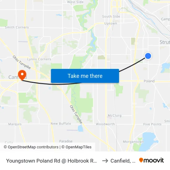 Youngstown Poland Rd @ Holbrook Rd (Flag to Canfield, OH map