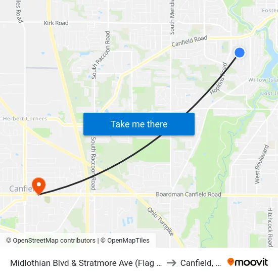 Midlothian Blvd & Stratmore Ave (Flag St to Canfield, OH map
