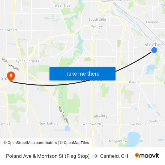 Poland Ave & Morrison St (Flag Stop) to Canfield, OH map