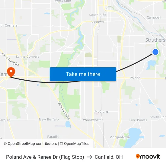Poland Ave & Renee Dr (Flag Stop) to Canfield, OH map