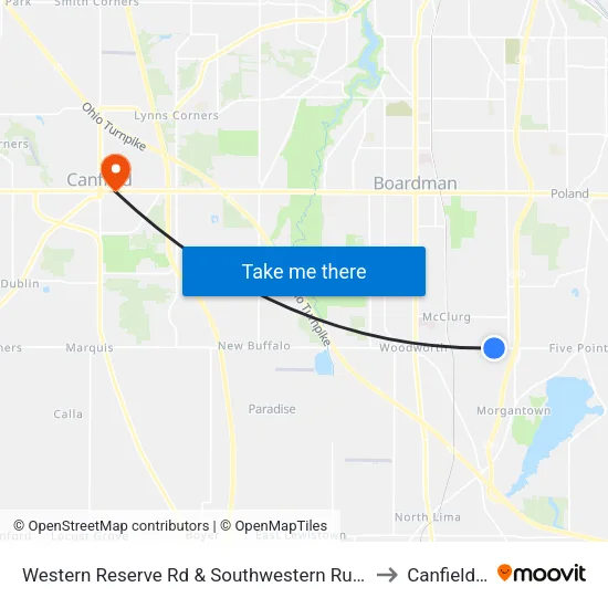 Western Reserve Rd & Southwestern Run (F to Canfield, OH map