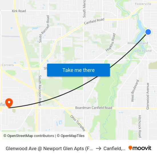Glenwood Ave @ Newport Glen Apts (Flag S to Canfield, OH map