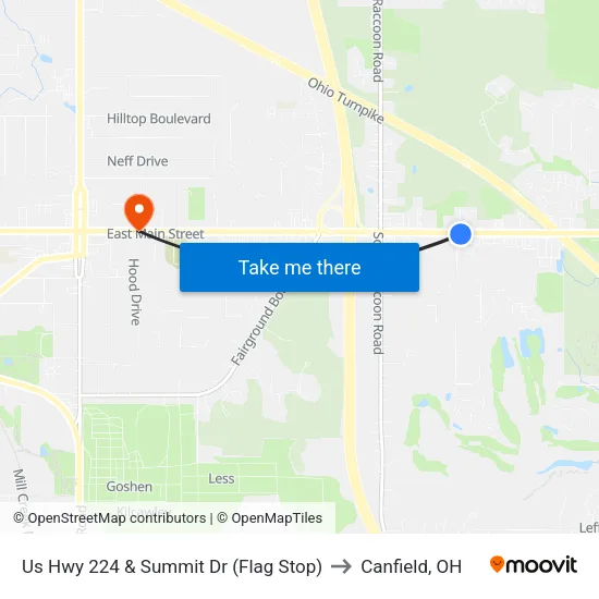 Us Hwy 224 & Summit Dr (Flag Stop) to Canfield, OH map