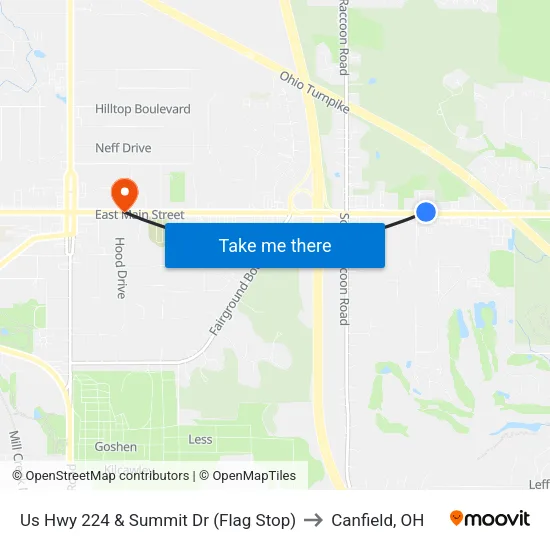 Us Hwy 224 & Summit Dr (Flag Stop) to Canfield, OH map