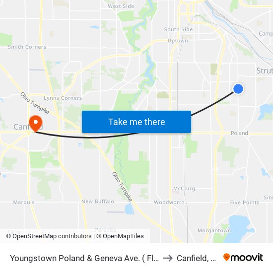 Youngstown Poland & Geneva Ave. ( Flag S to Canfield, OH map