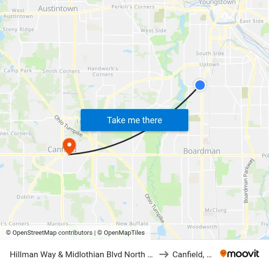 Hillman Way & Midlothian Blvd North (Fla to Canfield, OH map