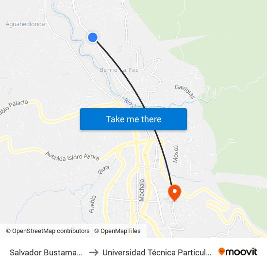 Salvador Bustamante Celi to Universidad Técnica Particular De Loja map