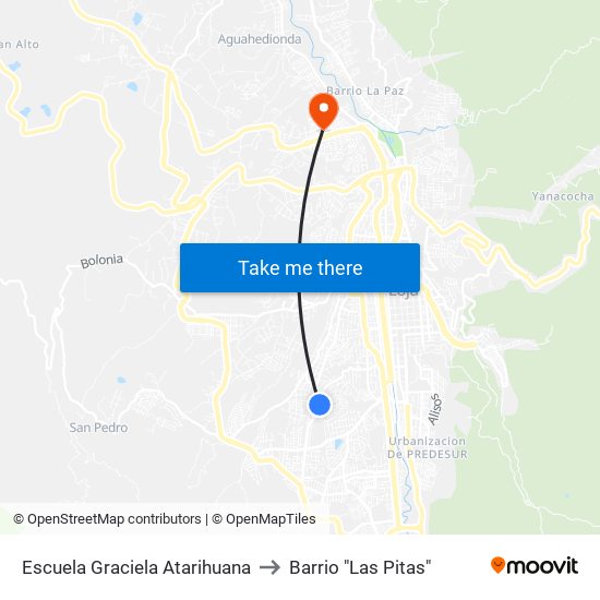 Escuela Graciela Atarihuana to Barrio "Las Pitas" map