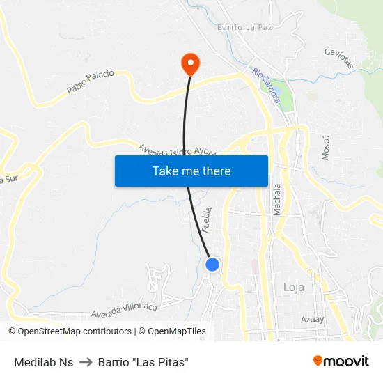 Medilab Ns to Barrio "Las Pitas" map