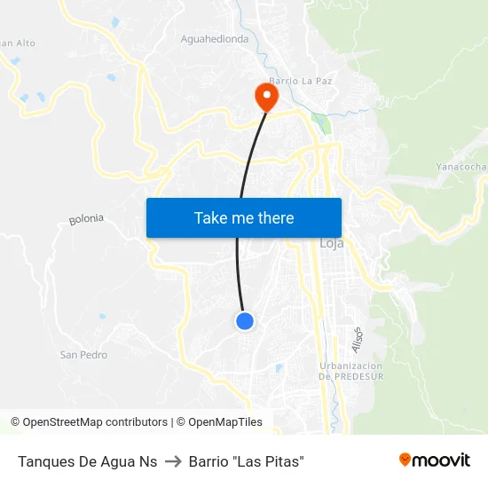 Tanques De Agua Ns to Barrio "Las Pitas" map