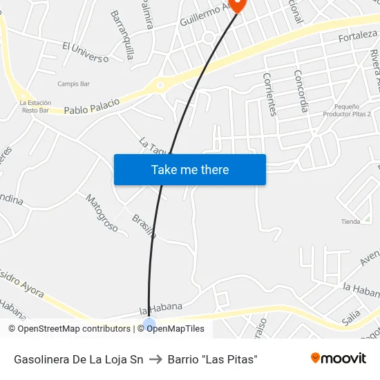 Gasolinera De La Loja Sn to Barrio "Las Pitas" map