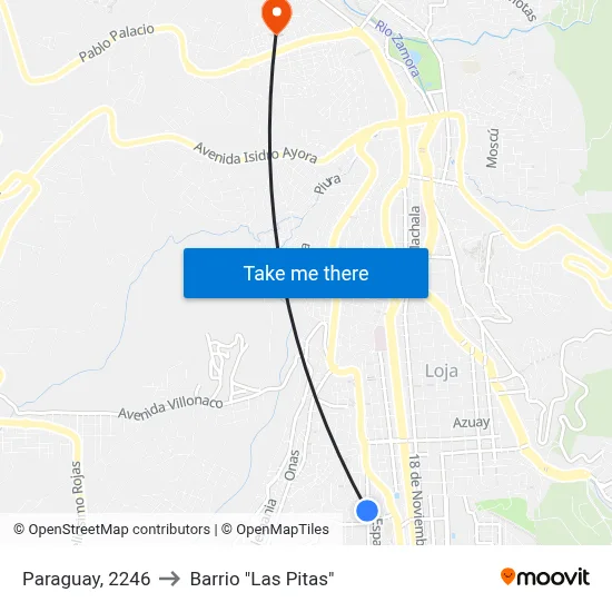 Paraguay, 2246 to Barrio "Las Pitas" map