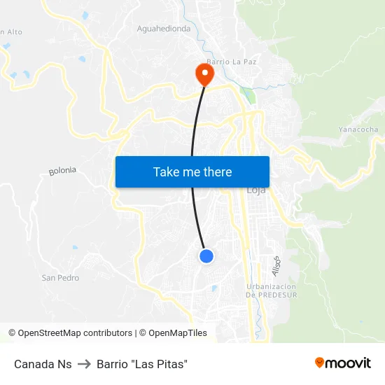 Canada Ns to Barrio "Las Pitas" map