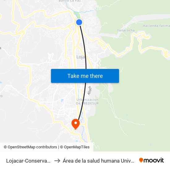 Lojacar-Conservatorio De Musica to Área de la salud humana Universidad Nacional de  Loja map