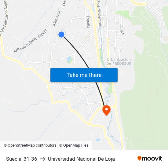 Suecia, 31-36 to Universidad Nacional De Loja map