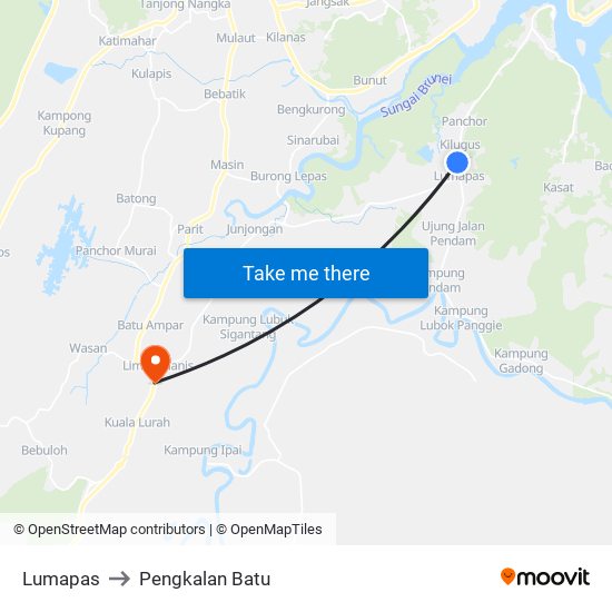 Lumapas to Pengkalan Batu map