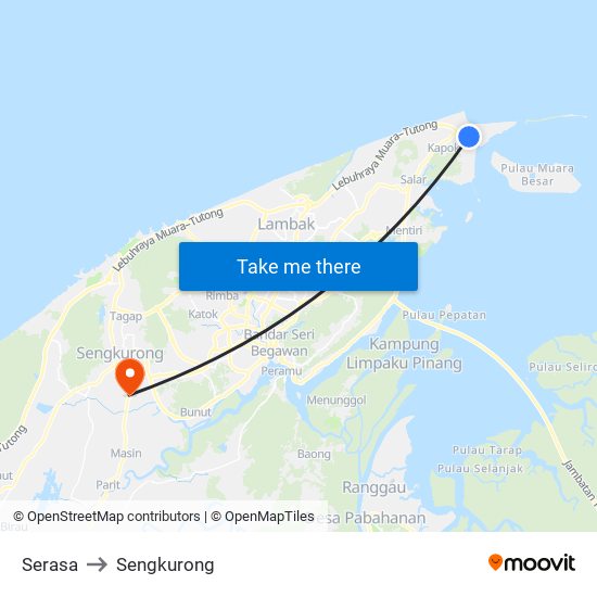 Serasa to Sengkurong map
