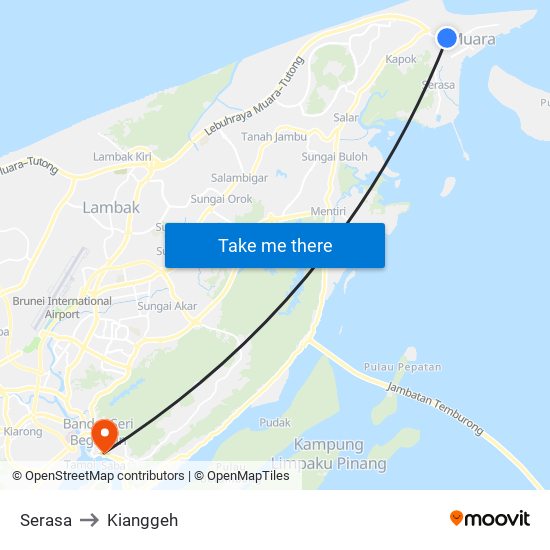 Serasa to Kianggeh map