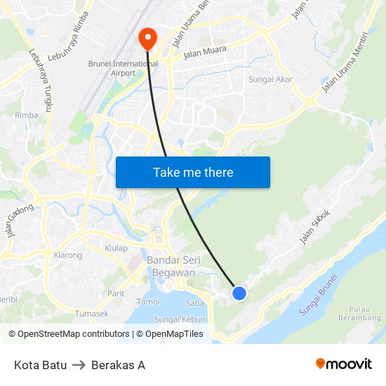 Kota Batu to Berakas A map