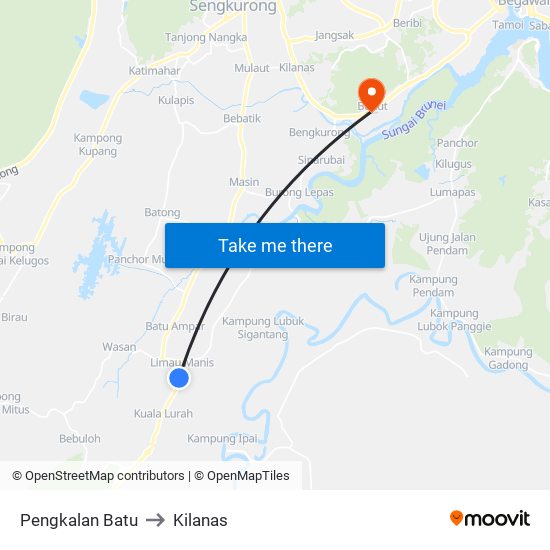 Pengkalan Batu to Kilanas map