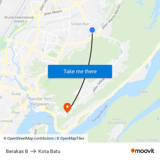 Berakas B to Kota Batu map