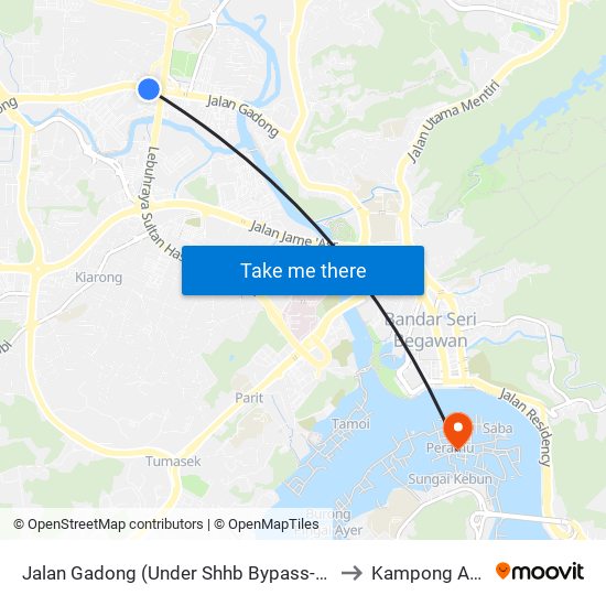 Jalan Gadong (Under Shhb Bypass-Nbt) to Kampong Ayer map