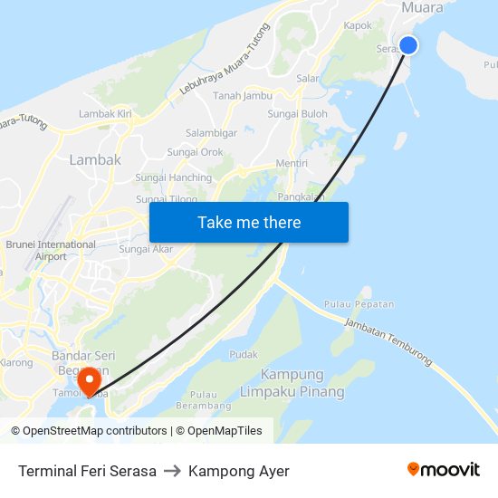 Terminal Feri Serasa to Kampong Ayer map