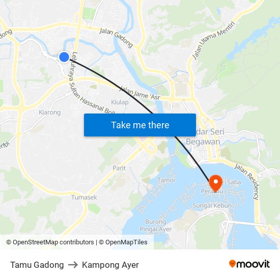Tamu Gadong to Kampong Ayer map