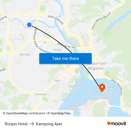 Rizqun Hotel to Kampong Ayer map