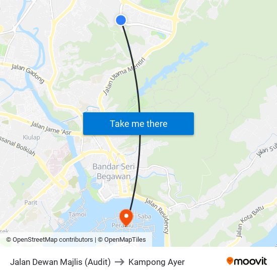 Jalan Dewan Majlis (Audit) to Kampong Ayer map