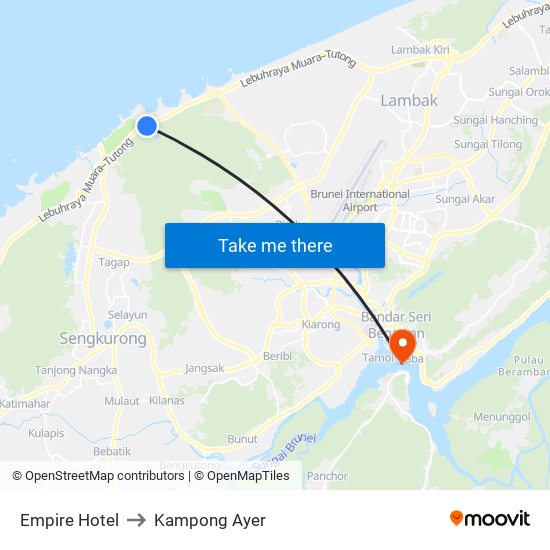 Empire Hotel to Kampong Ayer map