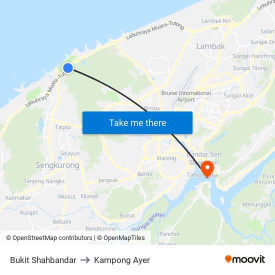 Bukit Shahbandar to Kampong Ayer map