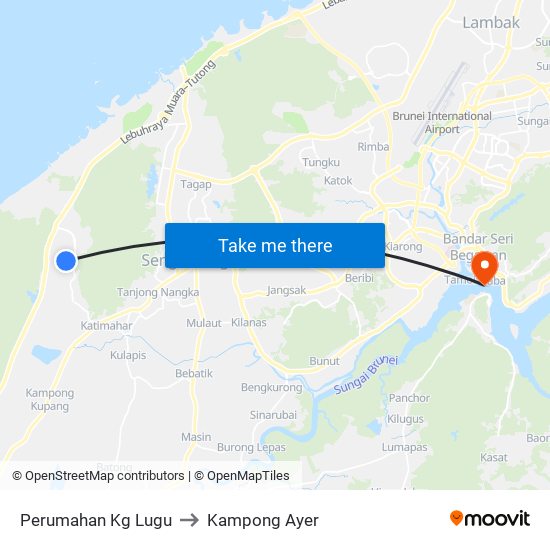 Perumahan Kg Lugu to Kampong Ayer map