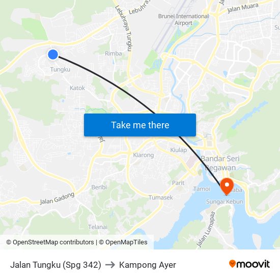 Jalan Tungku (Spg 342) to Kampong Ayer map