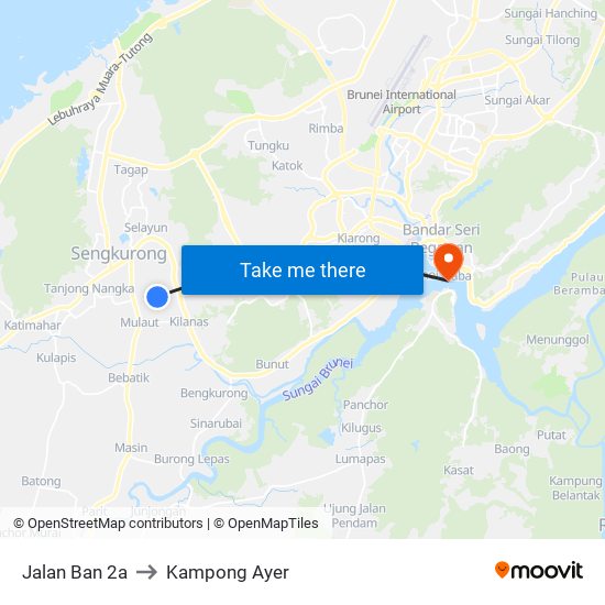 Jalan Ban 2a to Kampong Ayer map