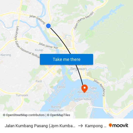 Jalan Kumbang Pasang (Jpm Kumbang Pasang) to Kampong Ayer map