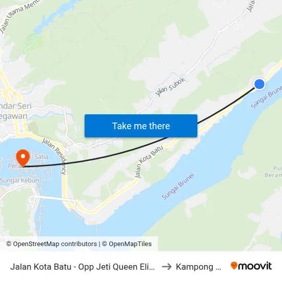 Jalan Kota Batu - Opp Jeti Queen Elizabeth to Kampong Ayer map