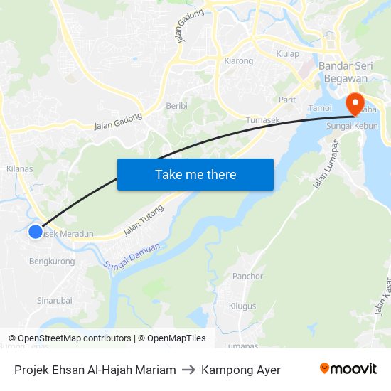 Projek Ehsan Al-Hajah Mariam to Kampong Ayer map