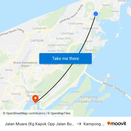 Jalan Muara (Kg Kapok Opp Jalan Bukit Kebun) to Kampong Ayer map