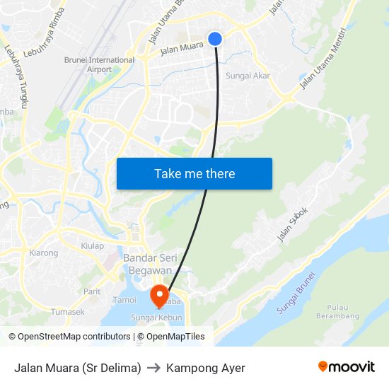 Jalan Muara (Sr Delima) to Kampong Ayer map