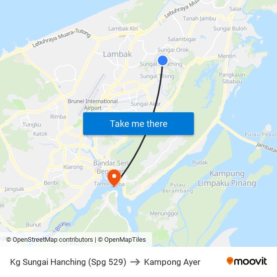 Kg Sungai Hanching (Spg 529) to Kampong Ayer map