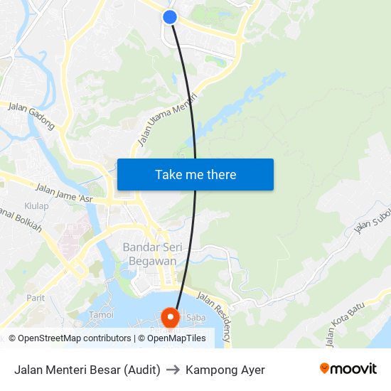 Jalan Menteri Besar (Audit) to Kampong Ayer map