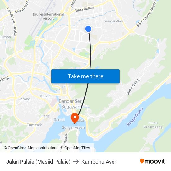 Jalan Pulaie (Masjid Pulaie) to Kampong Ayer map