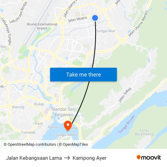 Jalan Kebangsaan Lama to Kampong Ayer map